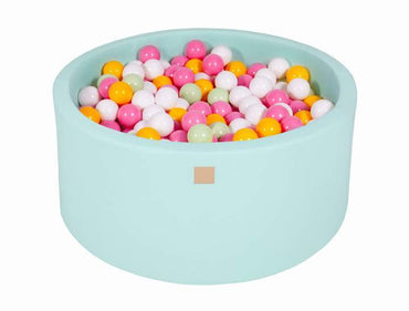 Ballenbak Rond 300 ballen 90x40 cm Mint: Wit, Licht Groen, Licht, Roze, Geel
